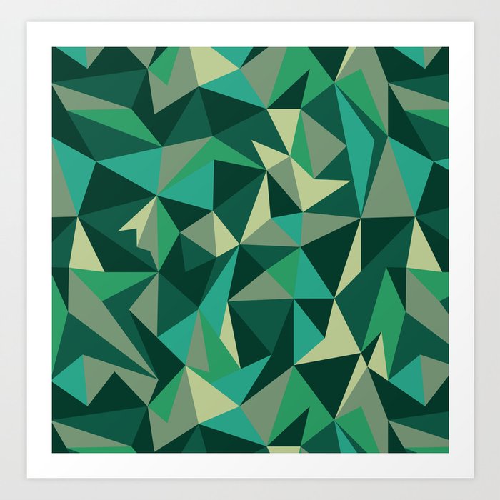 Emerald Origami Art Print