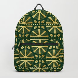 Emerald Green Art Deco Fan Backpack