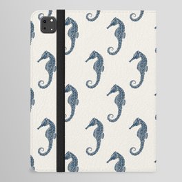 A Navy Blue Herd of Seahorses iPad Folio Case