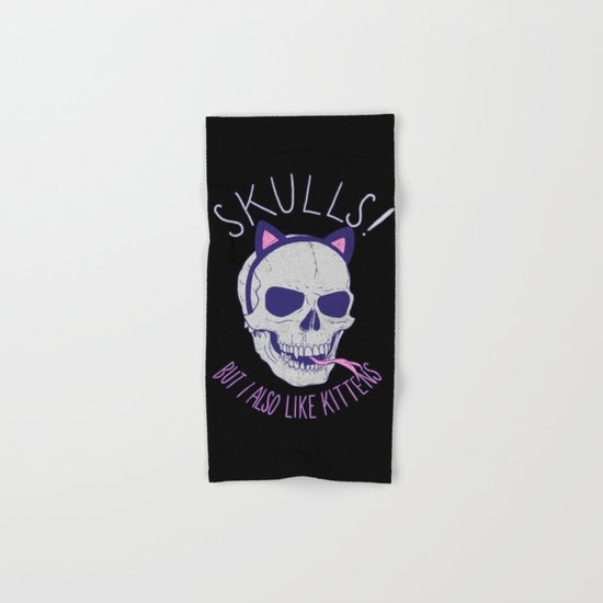 Skulls and Kittens Hand & Bath Towel