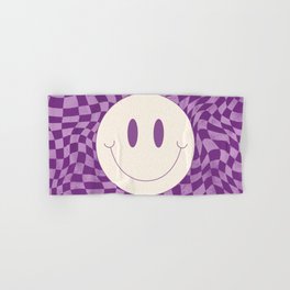 Warp checked smiley in purple Hand & Bath Towel