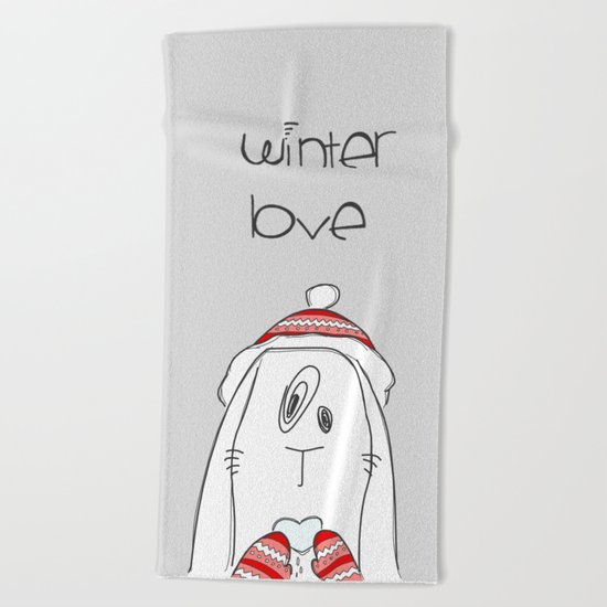Winter Love Beach Towel