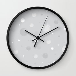 ink brush strokes gray abstract background with dots Wall Clock