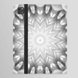 Decorative monochromatic silver Dahlia iPad Folio Case