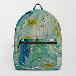 Palladian Blue Green Acrylic Painting Backpack