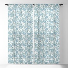 Blue floral  Sheer Curtain