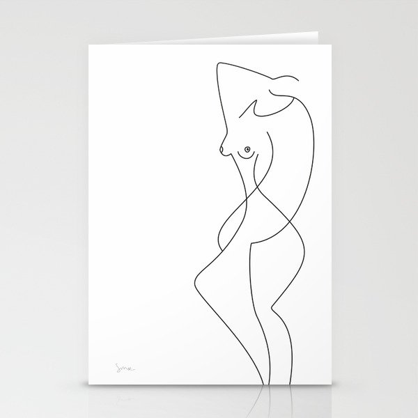Abstract Female Nude Line Art Stationery Cards By Siretmr Society6