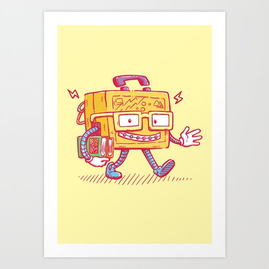 Back to School Lunchpail Bot Art Print