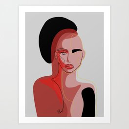 Ruby / Girl portrait in red tones / Explicit Design Art Print