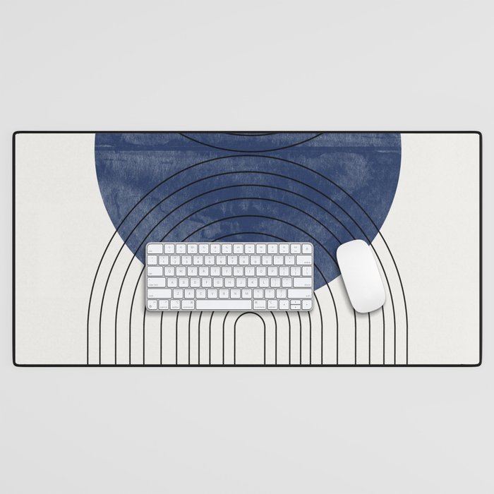 Mid Century Modern Blue Perfect Balance Desk Mat