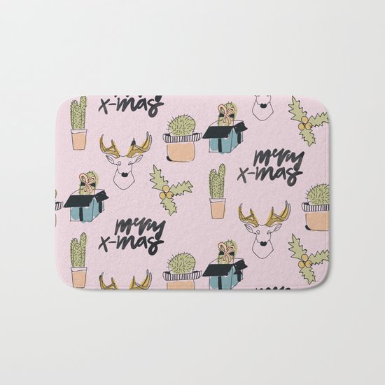 Christmas Cactus Bath Mat
