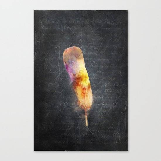 one water colour feather Canvas Print