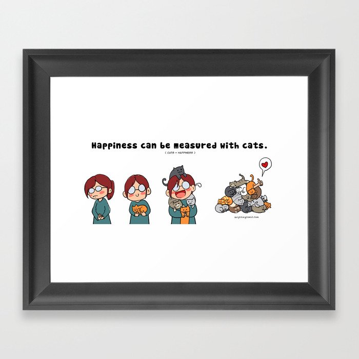 Happiness is cats Framed Art Print