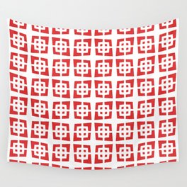 Mid Century Modern Pattern 281 Red Wall Tapestry