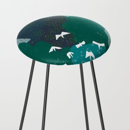 M+M Emerald Forest Bird's Eye View by Friztin Counter Stool