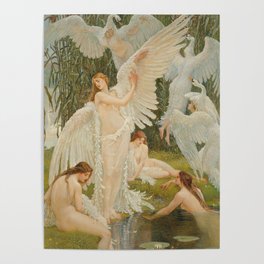 The Swan Maidens by Walter Crane Poster