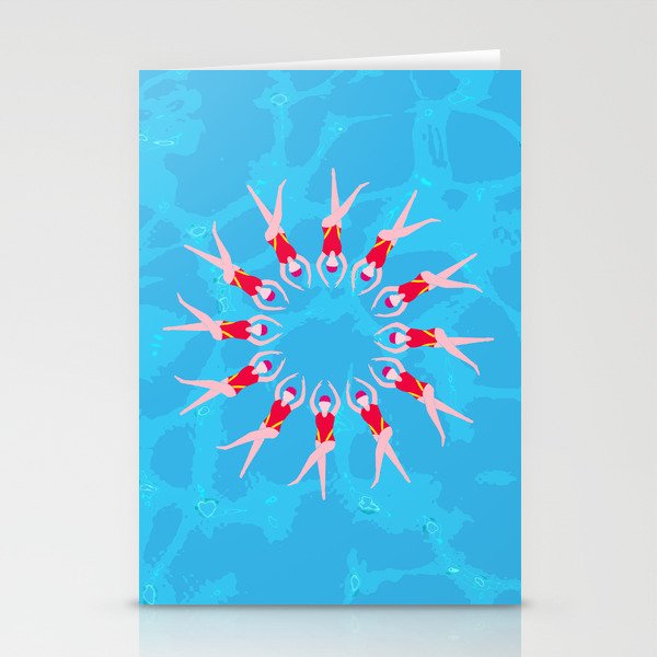 Synchronized Swimmers Stationery Cards