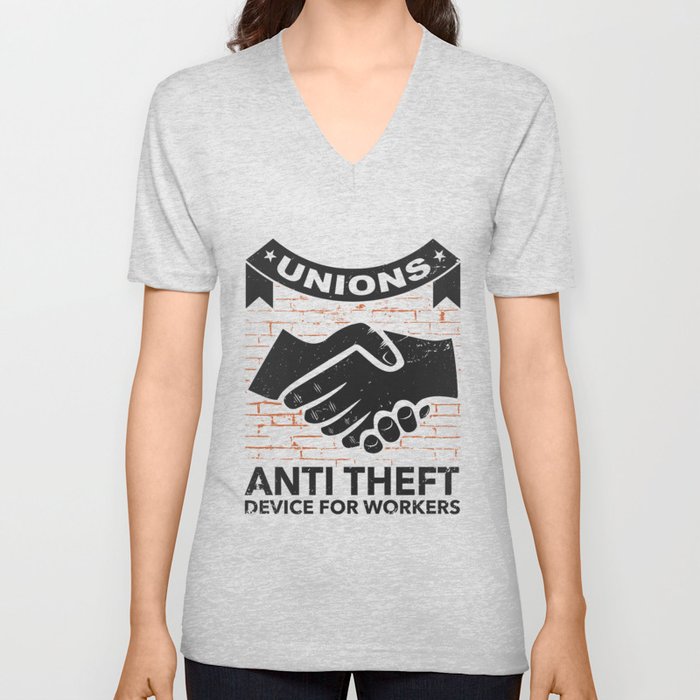 Labor Union of America Pro Union Worker Protest Light V Neck T Shirt