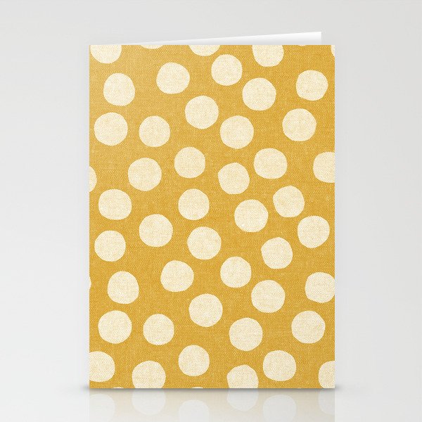 woven dots - mustard Stationery Cards