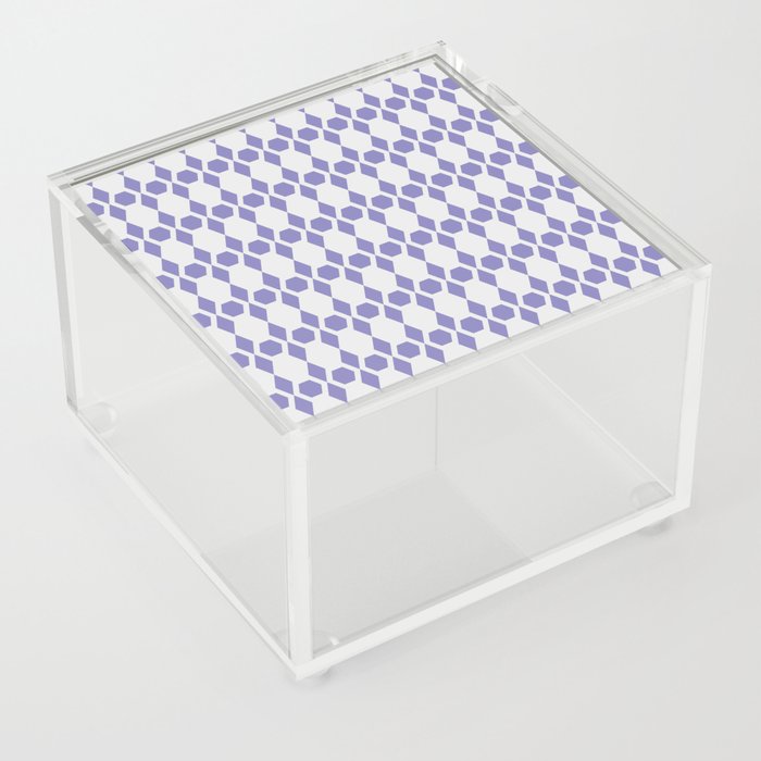 Lavender and White Honeycomb Pattern Acrylic Box