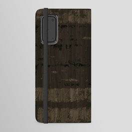 Brown engraved wood board Android Wallet Case