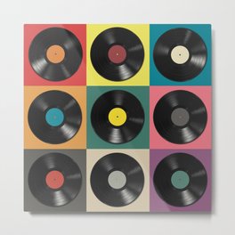 Vinyl Record Metal Print | Collection, Pop, 70S, Vinyl, Record, Dj, Mods, 80S, Hipster, Geek 