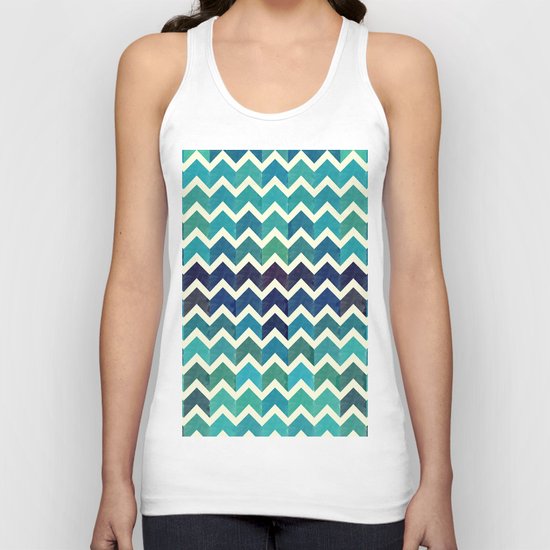 Colorful Chevron Pattern V Unisex Tank Top