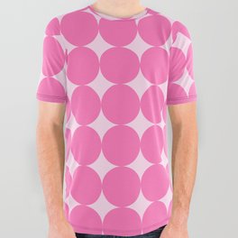 Y2K Dots Pink on Pink Pattern All Over Graphic Tee
