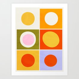 Colourplay & Concentric Circles: Mid Century Edition Art Print