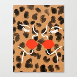Glam Abstract Faces Canvas Print