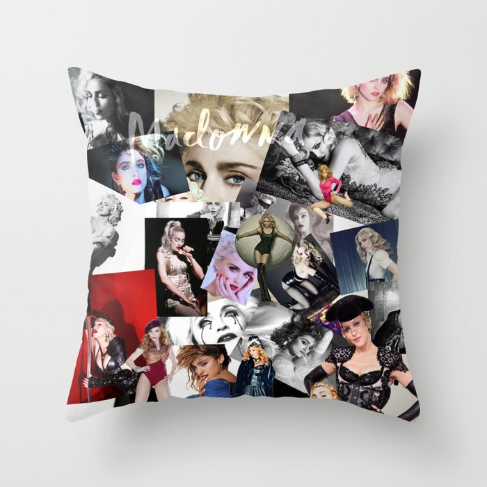 madonna collage ish throw pillow by tylergage6 society6