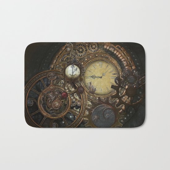 Steampunk Clocks Bath Mat