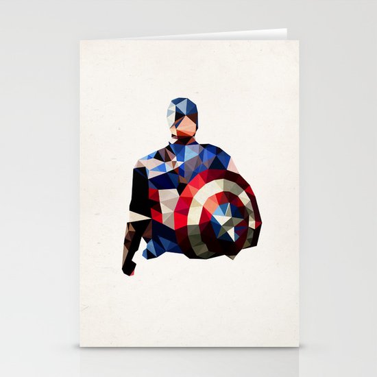 Polygon Heroes - Captain America Stationery Cards