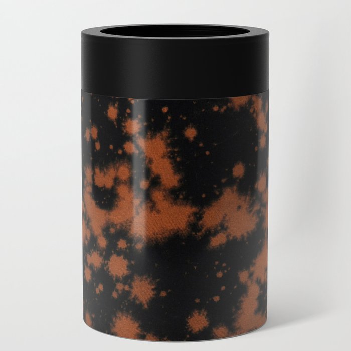 Distressed Bleached Rust on Black Fabric Can Cooler