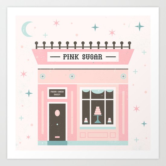 Pink Sugar Bakery Art Print