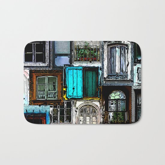 Textural Windows Collage Bath Mat
