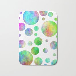 Colorful Plasma Bubbles Bath Mat | Pattern, Green, Design, Digital, Pink, Colors, Calorful, Circle, Dots, Abstract 