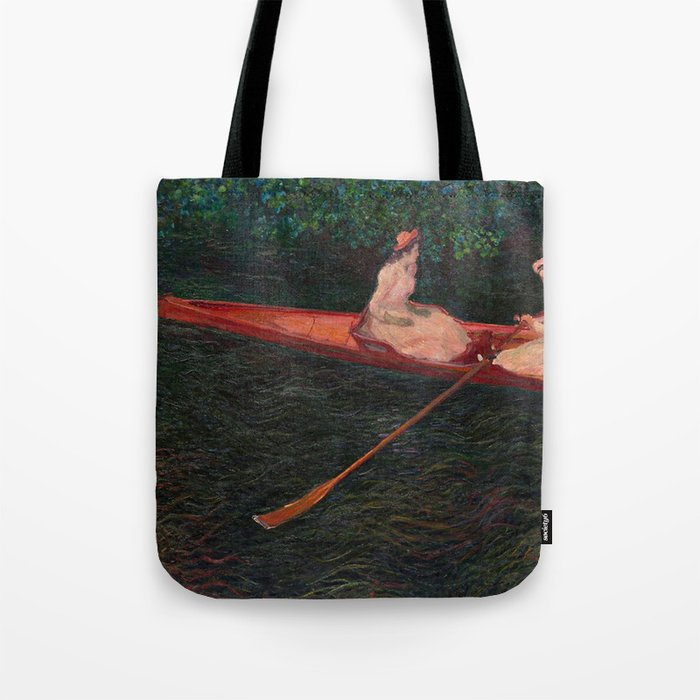 Claude Monet - Boating on the River Epte (1890) Tote Bag