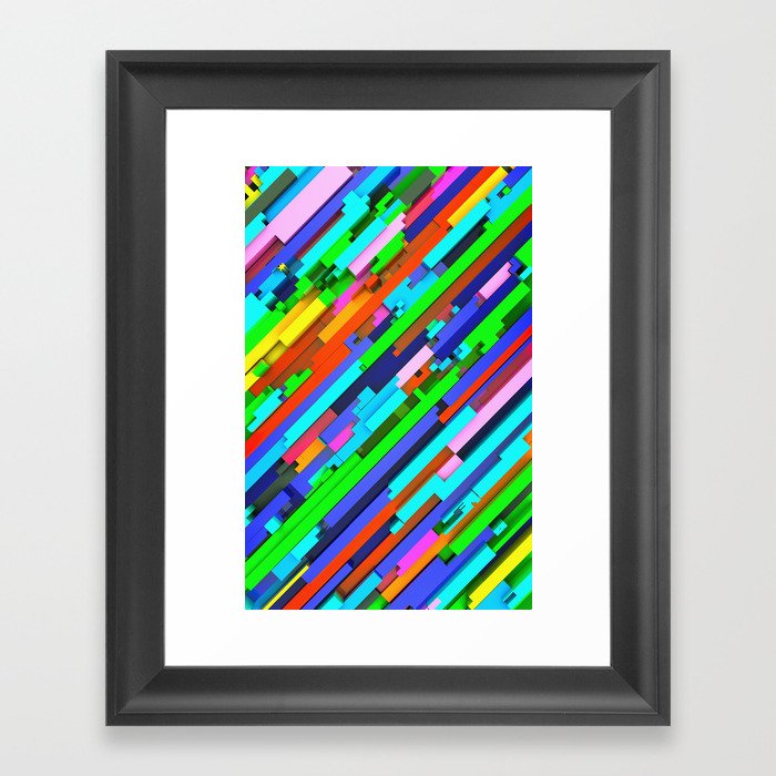 NeonGlitch 3.0 Framed Art Print