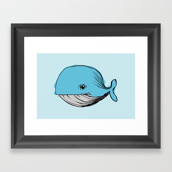 blue whale Framed Art Print