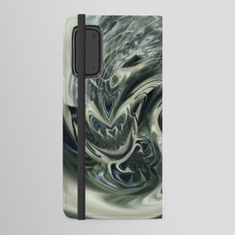 Great Sea Monster - blue green turquoise beige silver black spiral Android Wallet Case