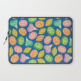 JUICY FRUITS FRESH RIPE FRUIT in BRIGHT SUMMER COLORS ON ROYAL BLUE Laptop Sleeve