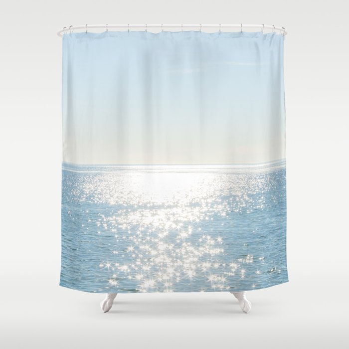 Electric Blue Ocean Shower Curtain