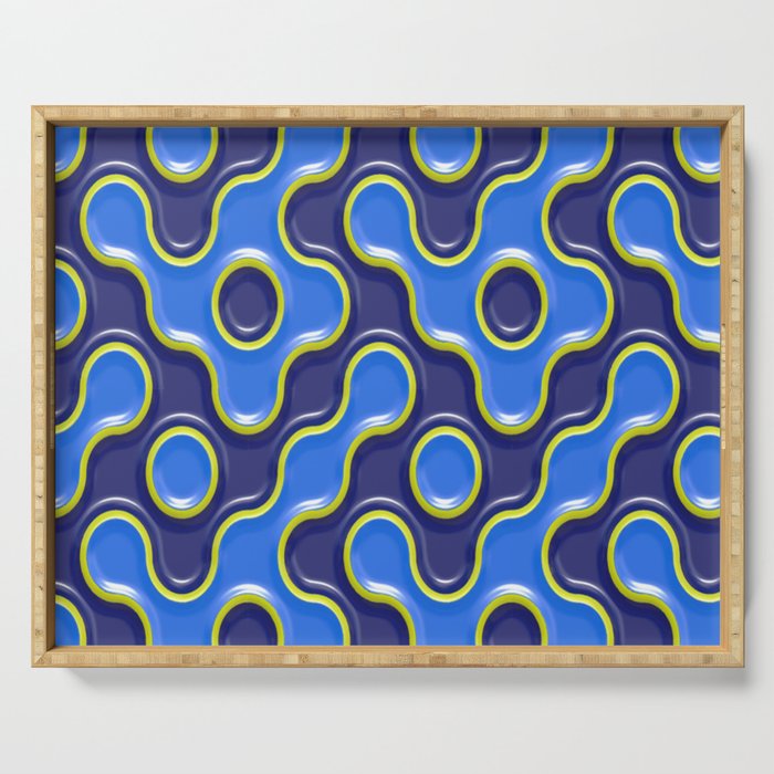 BLUE AND YELLOW BLOBS. Serving Tray