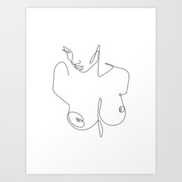 Nakedness Line / Explicit Design nude female drawing Art Print