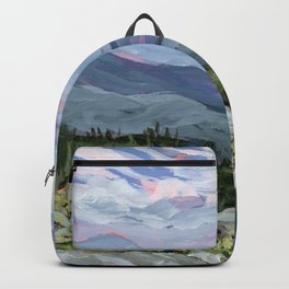 New Hampshire White Mountains Backpack | Mountainrange, Painting, Mountainart, Bluesky, Acrylic, Whitemountains, 4000Footer, 4Kfooters, Newengland, Newhampshire 