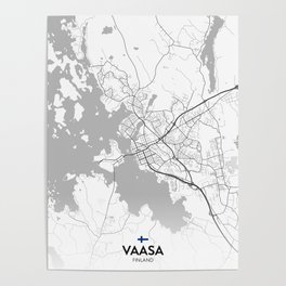 Vaasa, Finland - Light City Map Poster