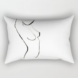 Nude Model Drawing Rectangular Pillow