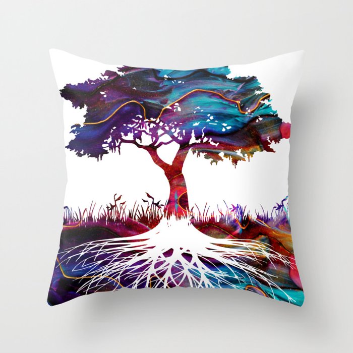 Vibrant Tree of Life Throw Pillow