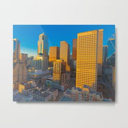 Downtown Seattle Skyline at Sunset 2 Metal Print | Space Needle, Suas, Skyscaper, Sunset, Photo, City, Skyline, Stock Photography, Drones, Downtown Skyline 